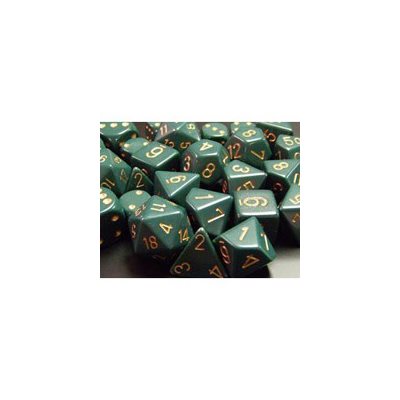 Chessex - ens. 7 dés- Opaque Dusty Green/Copper