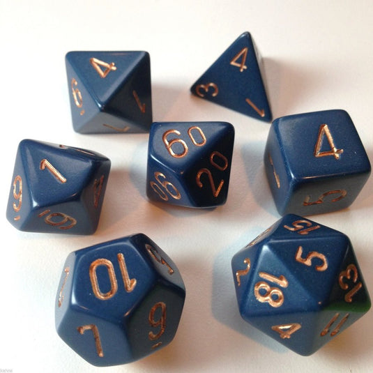 Chessex - ens. 7 dés- Opaque Dusty Blue/Copper