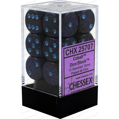 Chessex - ens. 12D6 16mm- Speckled Cobalt