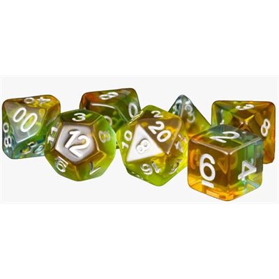 FanRoll - ens. 7 dés- Resin: Yellow Aurora