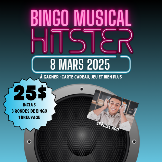 Billet Bingo HITSTER du 8 mars 2025