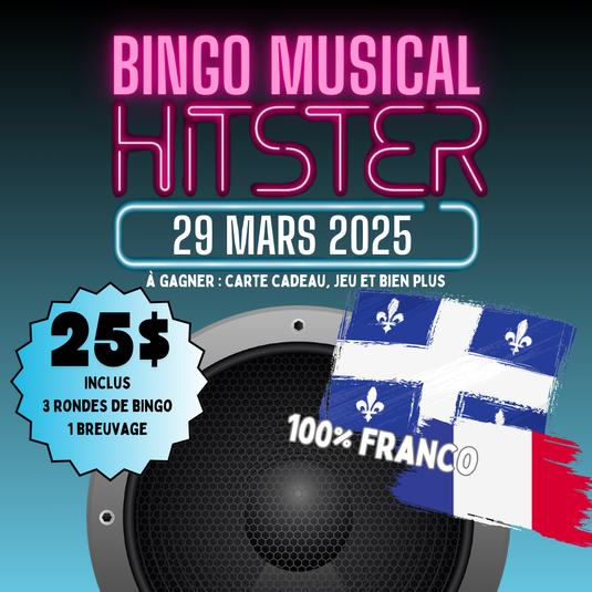 Billet Bingo HITSTER du 29 mars 2025