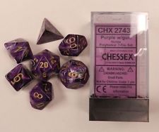 Chessex - ens. 7 dés- Vortex: Purple/Gold